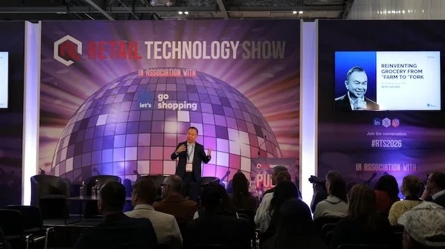 Shaoming Yang speaking at Retail Technology Show 2026 in London